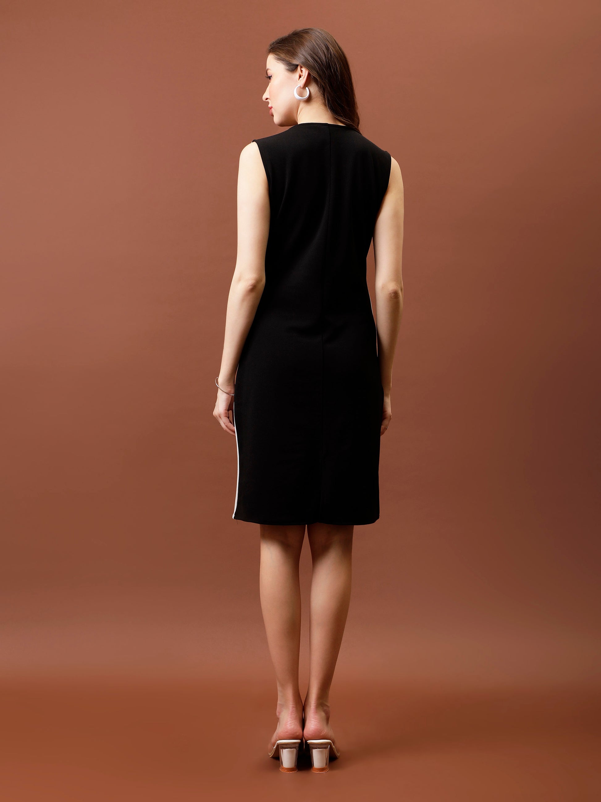 Colourblocked Scuba Sheath Dress