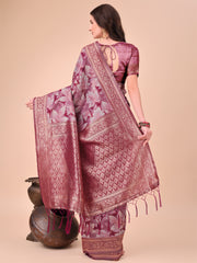 Elegant Cotton Silk Saree with Floral Design & Rich Pallu - Festive & Wedding Wear