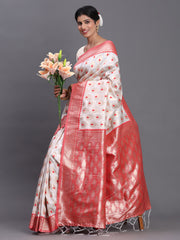 Pink Banarasi Silk Saree with Floral Zari Weaving – Festive Traditional Elegance for Weddings & Celebrations