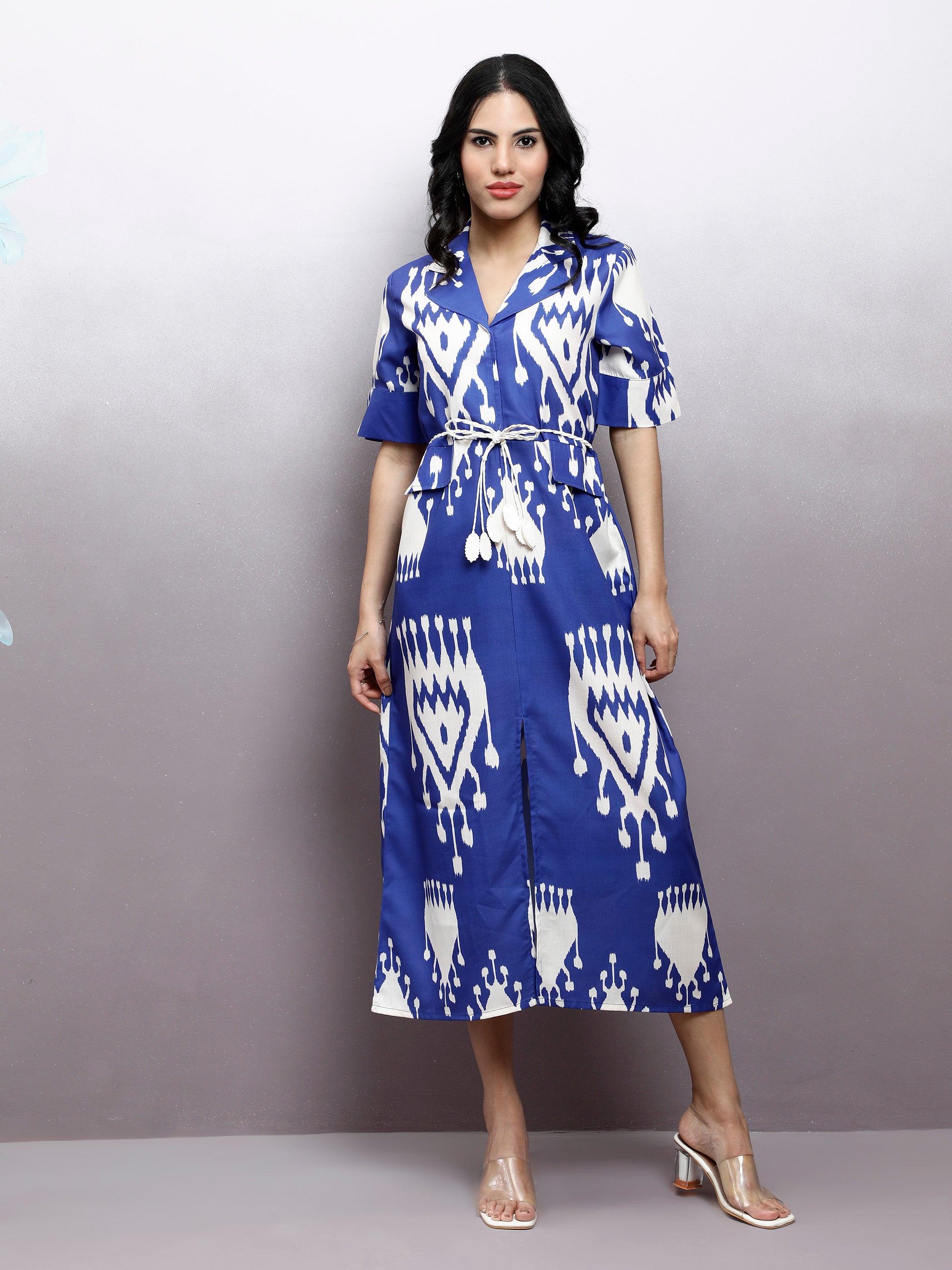 Ethnic Motifs Printed A-Line Midi Dress