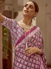 Women's Crepe Printed Designer Saree With Blouse Piece