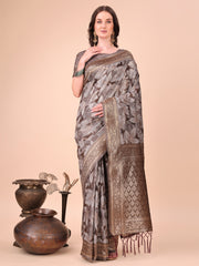 Elegant Cotton Silk Saree with Floral Design & Rich Pallu - Festive & Wedding Wear