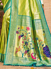 Elegant Kanjivaram Silk Saree with Rich Zari Work and Peacock Pallu | Traditional Bridal and Festive Wear