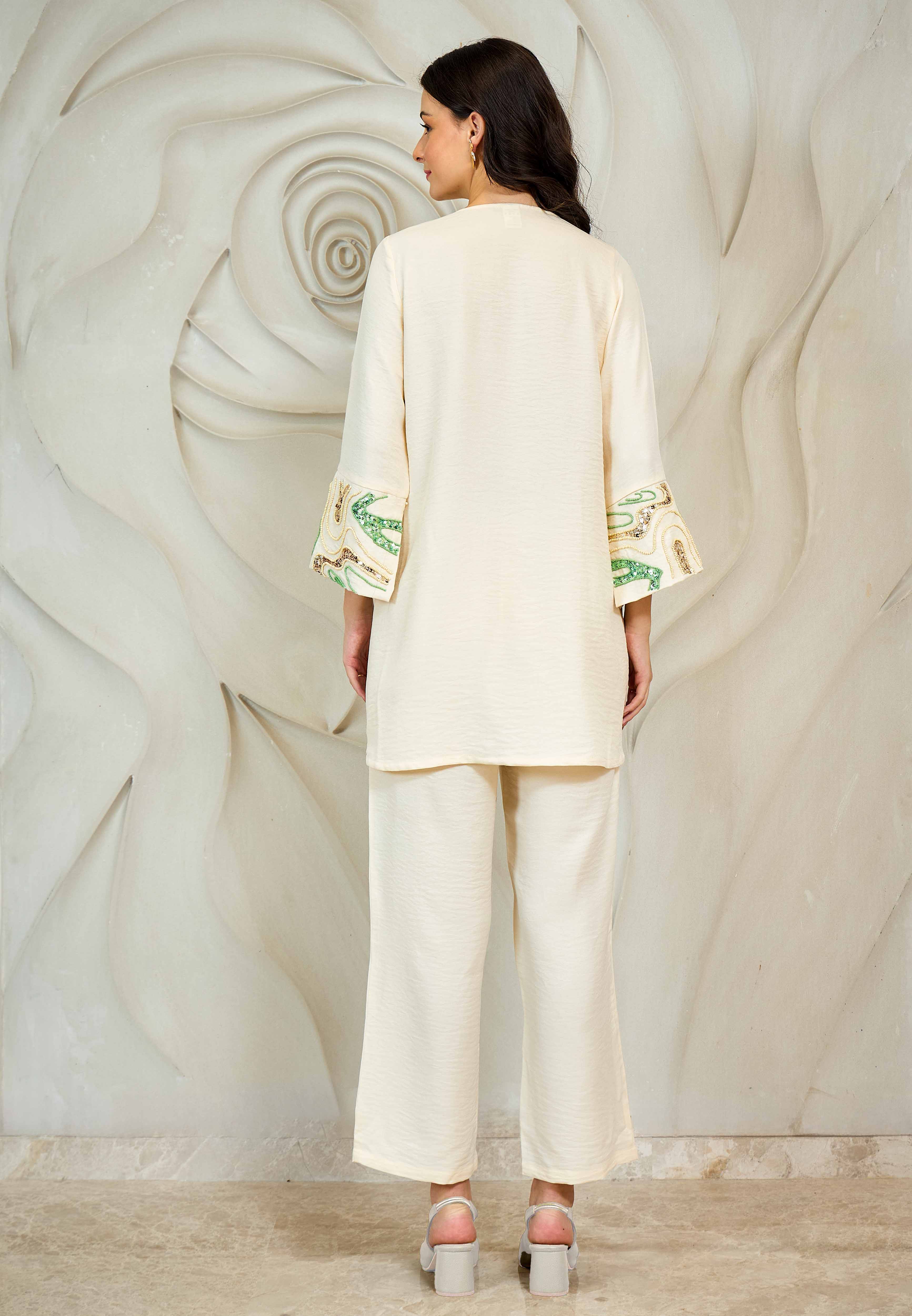 Embroidered Tunic With Trousers Co-Ords