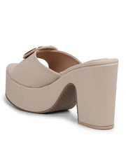 Casual Fashion Sandals Open Back Block Heels