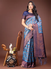 Majestic Red & Grey Silk Saree with Rich Woven Pallu – A Regal Touch for Special Moments
