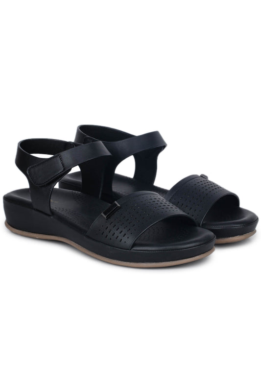 Casual Fashion Sandals 1 Inch Flatform Ankle Loop Round Toe Heels