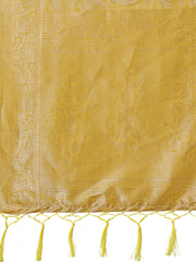Peach Pink Linen Cotton Saree with Golden Zari Leaf Design & Elegant Pallu – Festive | Office | Daily Wear