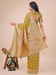 Elegant Sea Green Linen Cotton Saree with Silver Zari Border & Geometric Weave – Daily, Office & Festive Wear