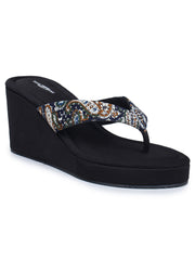 صندل أنيق مفتوح من الخلف بكعب إسفيني 3 بوصات