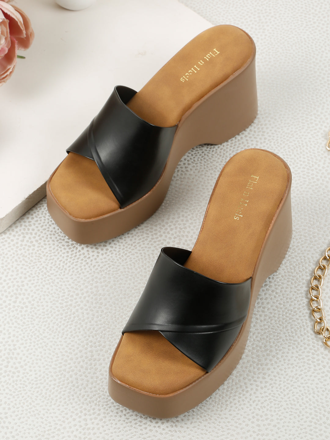 Casual Fashion Open Back Wedge Pumps