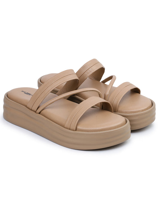 Casual Fashion Sandals Open Back Flatform Heels