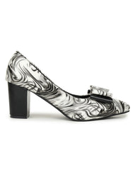 Casual Fashion Pumps 2 Inches Block Closed Back Pointed Toe Heels