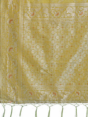 Elegant Sea Green Linen Cotton Saree with Silver Zari – Perfect Blend of Comfort & Charm