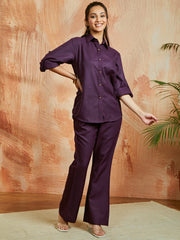 Women's Purple Co ords Set
