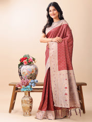 Graceful Blue & Beige Lichi Silk Saree with Elegant Woven Pallu – Timeless Beauty for Every Occasion