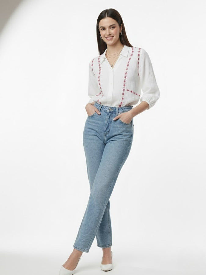 Women Classic Floral Casual Shirt