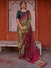 Women's Viscose Silk Printed Designer Saree With Blouse Piece