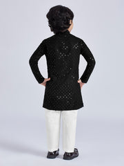 Boys' Black Kurta And Pyjama Set