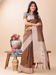 Graceful Blue & Beige Lichi Silk Saree with Elegant Woven Pallu – Timeless Beauty for Every Occasion