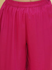 Girls Pink Leheriya Printed Kurta with Sharara