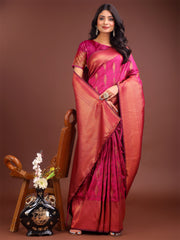 Teal Blue Linen Cotton Saree with Golden Zari Leaf Woven Design & Rich Pallu – Festive Wear | Office Look | Soft Drape