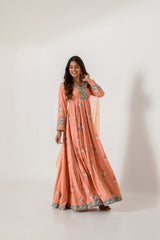 Scarlet Orange Anarkali Suit