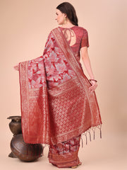 Elegant Cotton Silk Saree with Floral Design & Rich Pallu - Festive & Wedding Wear