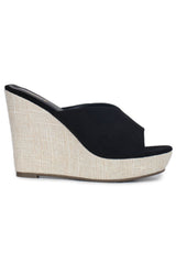 Casual Fashion Mules 5 Inches Wedge Open Back Round Toe Heels