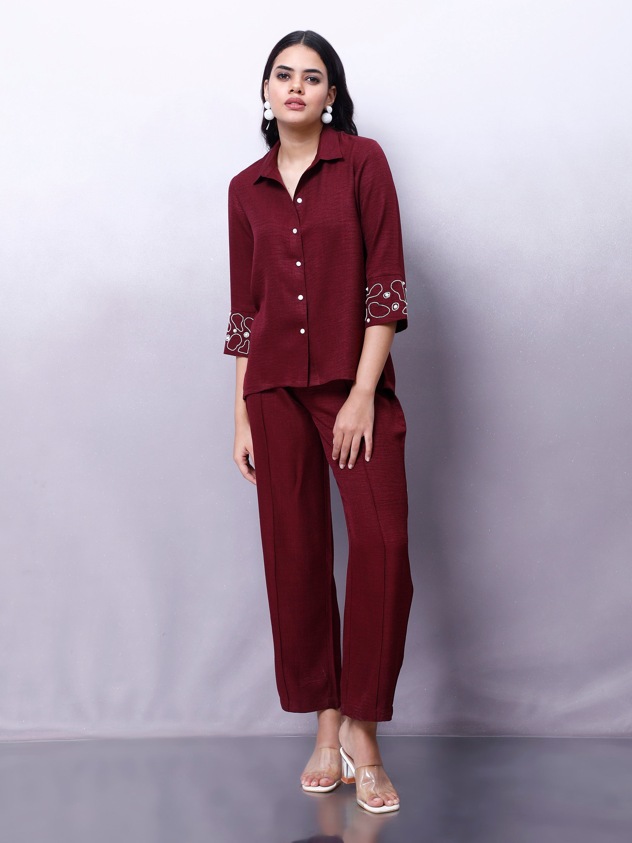 Embellished Shirt With Trouser Co-Ords