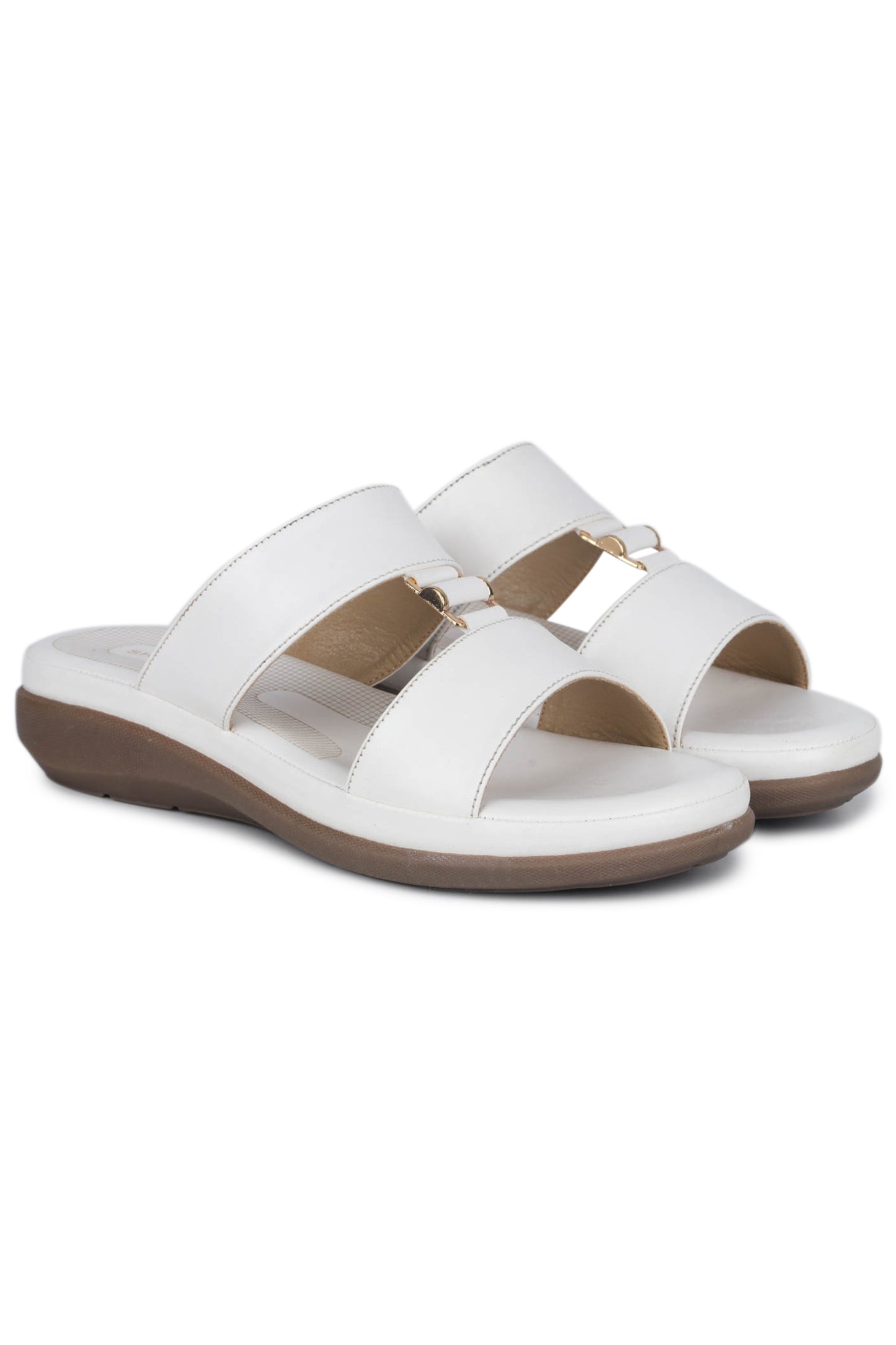 Casual White Open Toe Flats Round Toe Slip-On Flats