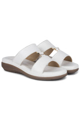 Casual White Open Toe Flats Round Toe Slip-On Flats