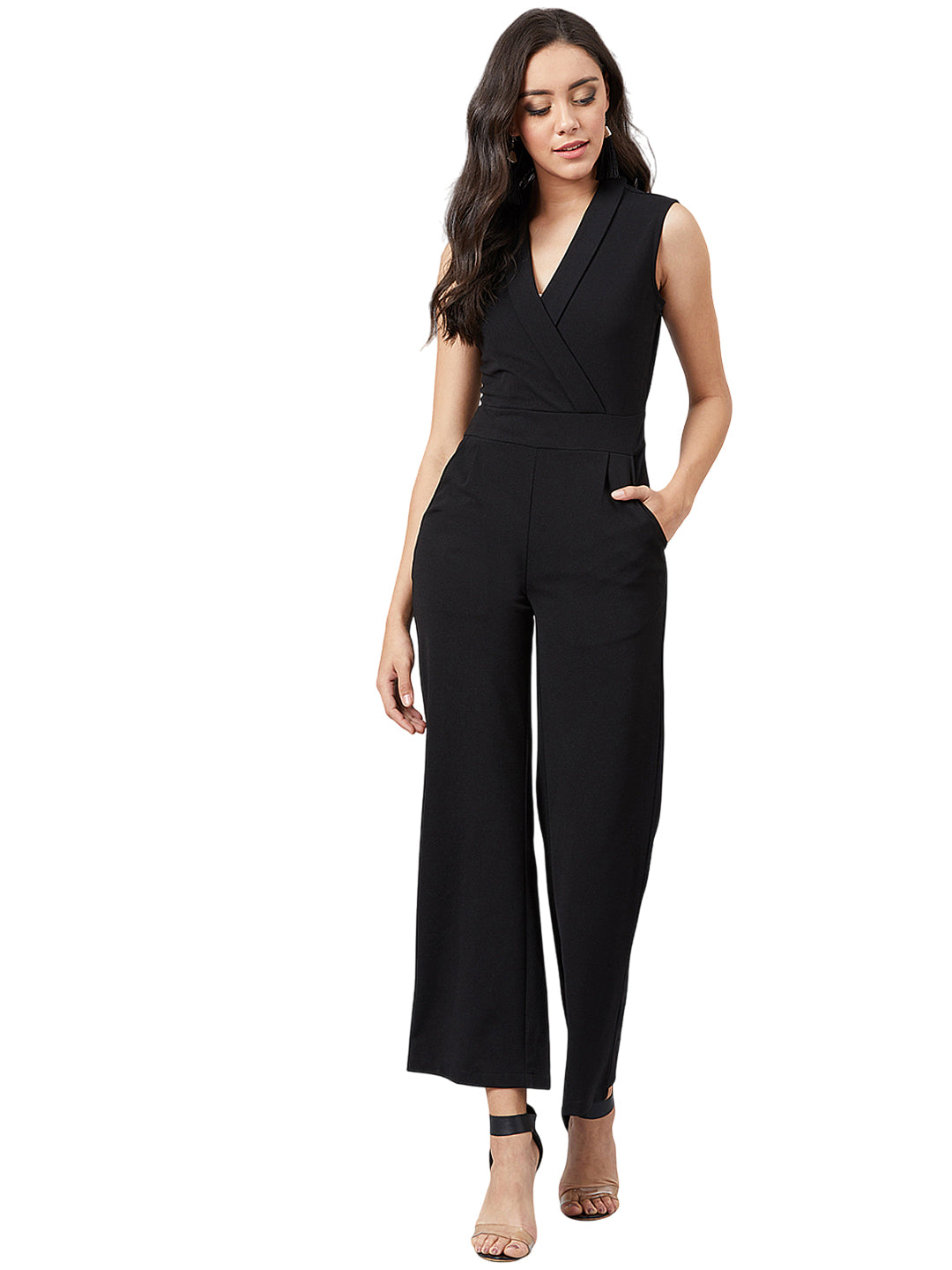 Women Black Solid Basic Jumpsuit