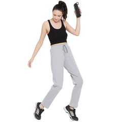 Women's Dark Grey Cotton Track Pants