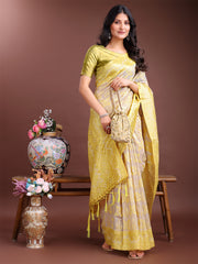 Graceful Beige & Coral Linen Cotton Saree – Lightweight Elegance for Modern Women