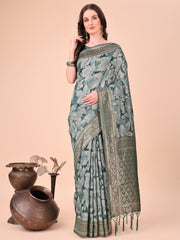 Elegant Cotton Silk Saree with Floral Design & Rich Pallu - Festive & Wedding Wear