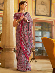 Women's Crepe Printed Designer Saree With Blouse Piece