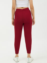 Women's Maroon Jogger Style Trousers