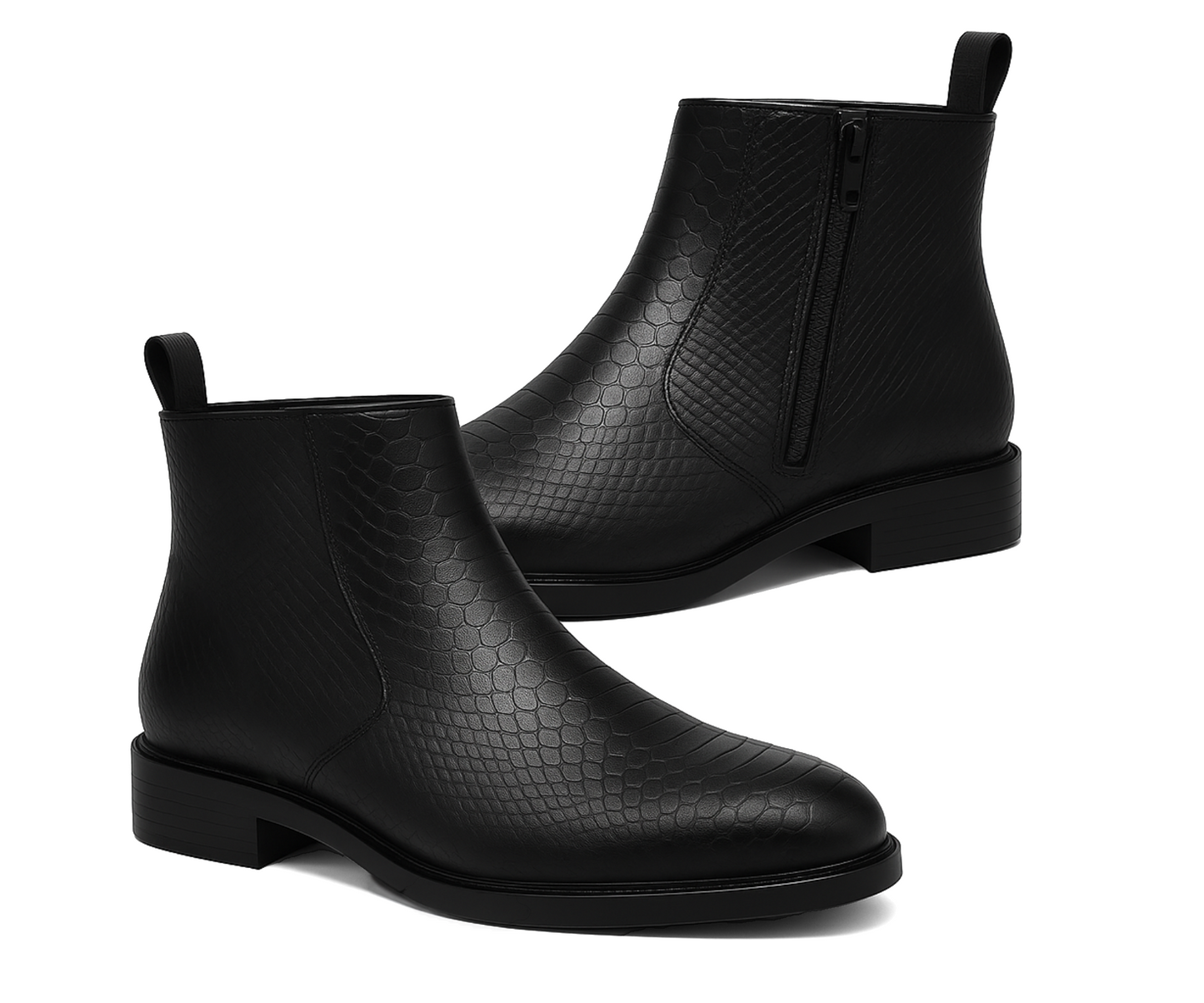 Kraasa - ORION-X Men's Vegan Leather Chelsea Boots Classic Almond Toe Ankle Boots with Textured Finish | Formal & Smart Casual Boots