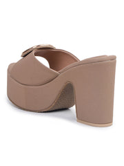 Casual Fashion Sandals Open Back Block Heels