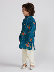 Boys' Blue Kurta And Patiala Set