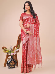 Elegant Sea Green Linen Cotton Saree with Silver Zari Border & Geometric Weave – Daily, Office & Festive Wear