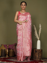 Elegant Peach Cotton Saree with Golden Zari Work – Graceful Comfort for Everyday & Festive Wear