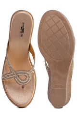 Pink Casual Wedge Open Back 3 inches Wedge Heels