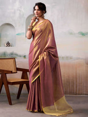 Light Tissue Silk Saree with Border - Classic Ethnic Grace