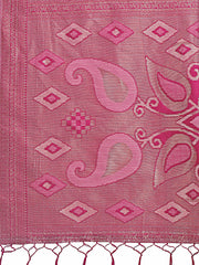 Stylish Green Linen Cotton Saree with Woven Design – Lightweight Elegance for Everyday Grace