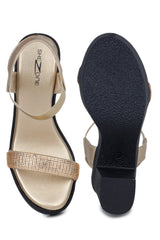 Casual Fashion Sandals 4 Inches Block Ankle Loop Round Toe Heels