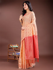 Elegant Sky Blue Cotton Saree with Contrast Pallu – Perfect Blend of Tradition & Comfort