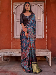 Women's Viscose Silk Printed Designer Saree With Blouse Piece