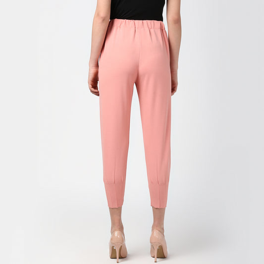 Women's Pink elasticated waistband and hemline stylised Pants
